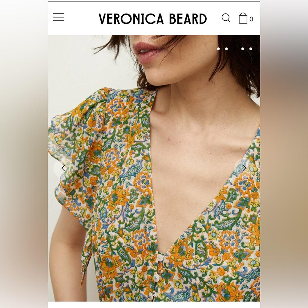 NWT- Veronica beard Polly floral top - size 0